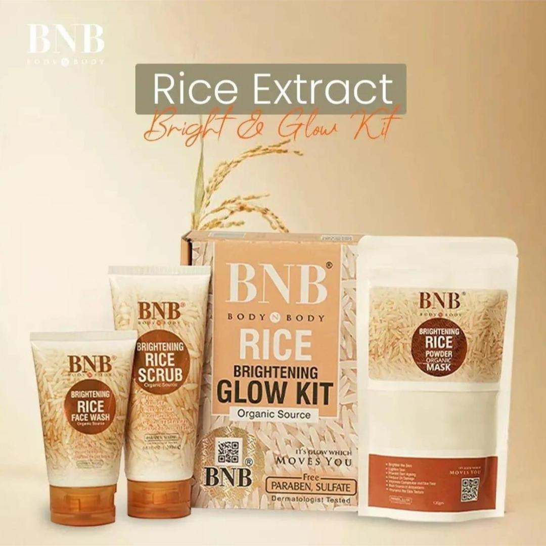 BNB Rice Extract 3in1 Facial Kit For Bright & Glowing Skin Eid Special Sale